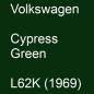 Preview: Volkswagen, Cypress Green, L62K (1969).